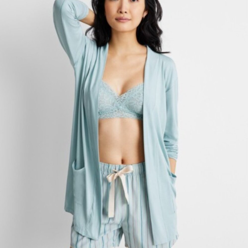 State of Day Women's Knit Open Front Cardigan- Gray Mist